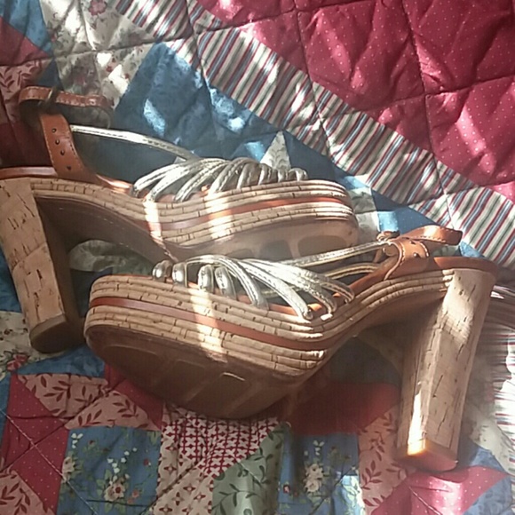 🌼FRYE🌼Silver 5" Platform Stiletto Heel US Size 8 - Picture 6 of 8